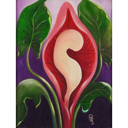 2393 - Pauline Ann - Birth, 20th century oil on canvas within a painted frame, 44cm x 33cm.