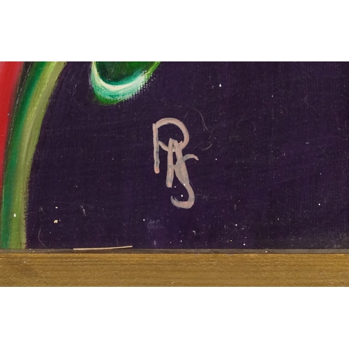 2393 - Pauline Ann - Birth, 20th century oil on canvas within a painted frame, 44cm x 33cm.