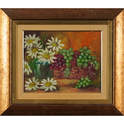 2451 - Tina Pope - A pair of still life bowls of fruit, 20th century British school, within a gilt frames, ... 