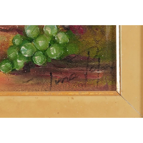 2451 - Tina Pope - A pair of still life bowls of fruit, 20th century British school, within a gilt frames, ... 