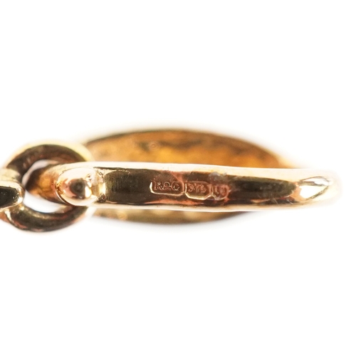 3161 - A 9ct gold diamond and blue stone pendant, 3.7cm high, 1.7g.