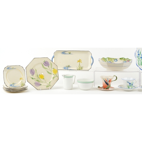 1767 - A collection of Art Deco china including a Franz porcelain tea cup and saucer, an Osborne part tea s... 