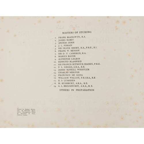 1418 - G L Brockhurst, Modern Masters of Etching with and introduction by Malcolm C Salaman, published by T... 
