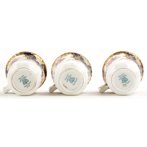 666 - A set of nine Coalport coffee cups and saucers together with a similar Coalport example, the largest... 