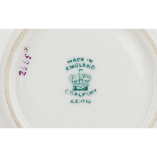 666 - A set of nine Coalport coffee cups and saucers together with a similar Coalport example, the largest... 