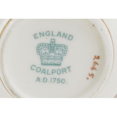 666 - A set of nine Coalport coffee cups and saucers together with a similar Coalport example, the largest... 