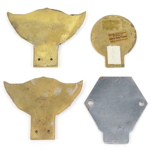 1359 - Four motoring interest car radiator badges comprising Bexhill 100 1995, Bexhill 100 1997, Cornwall V... 