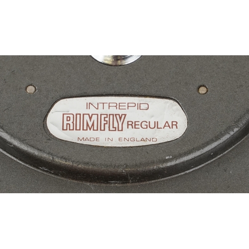 1373 - Four vintage fishing reels including Intrepid Rimfly Regular and Fladen Chieftain 30.