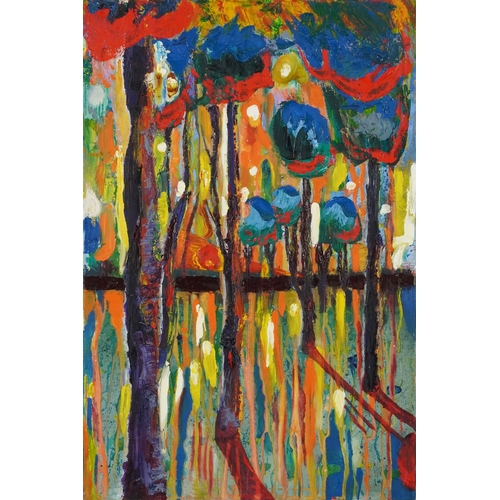 2260 - Donna Southern (Eastbourne 1960-2024) - Looking Through the Trees, Looking for What?, oil on canvas,... 