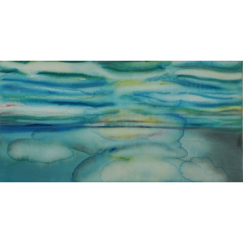 2291 - Donna Southern (Eastbourne 1960-2024) - Abstract composition, watercolour on canvas, unframed, 75cm ... 