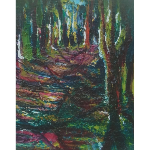 2446 - Donna Southern (Eastbourne 1960-2024) - Abstract woodland scene, photographic print, framed and glaz... 