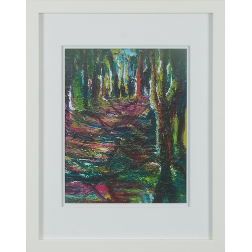 2446 - Donna Southern (Eastbourne 1960-2024) - Abstract woodland scene, photographic print, framed and glaz... 