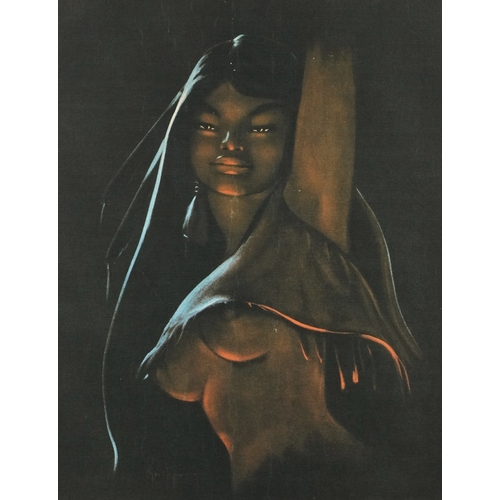 2539 - Gerda Christoffersen -  Firefly, 20th century print on board, framed, 48cm x 38cm.