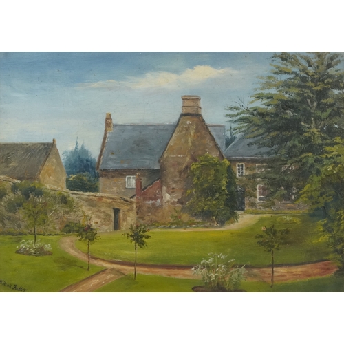 2533 - W. Michel Fuller - Cottage garden, 20th century British school oil on canvas, framed and glazed, 24c... 