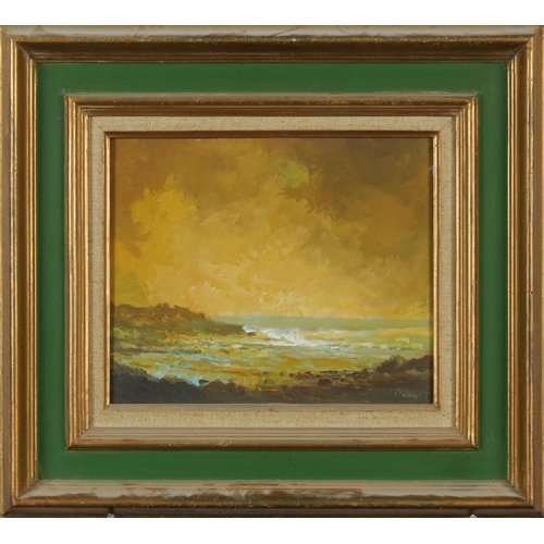 2538 - P. Tavroy - La Cinque, 20th century French school oil on board, indistinctly signed, framed, 20cm x ... 