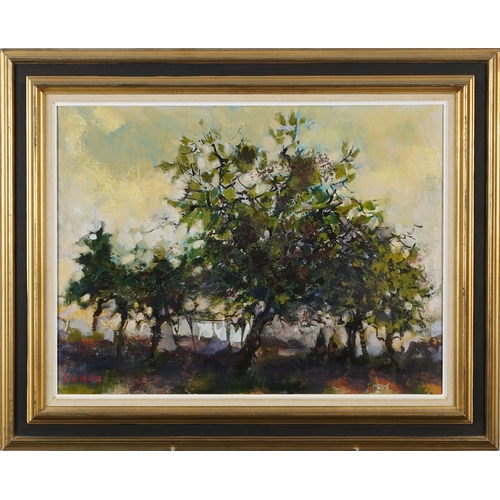 2289 - Claude Quiesse (B. 1938) - Orchard trees, Cart beside a tree, 20th century French school oil on canv... 