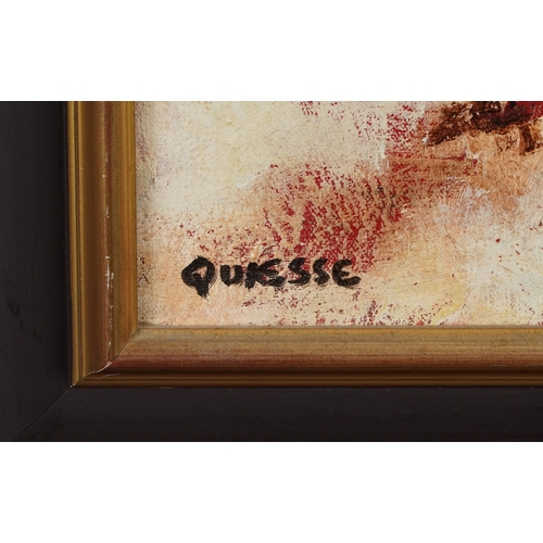 2304 - Claude Quiesse (French B. 1938) - Figures on horseback, 20th century French school oil on canvas, fr... 