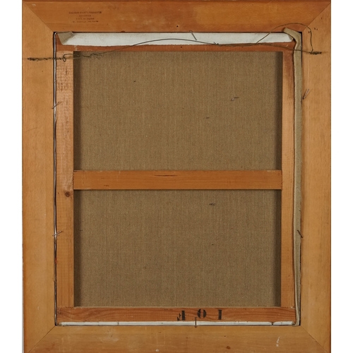 2304 - Claude Quiesse (French B. 1938) - Figures on horseback, 20th century French school oil on canvas, fr... 