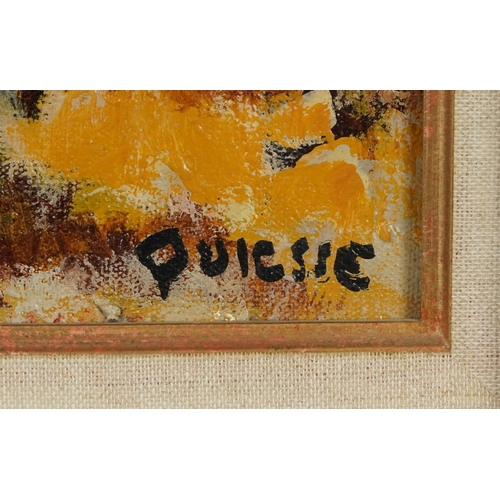 2492 - Claude Quiesse (French B. 1938) - Shepherd before a building, 20th century French school oil on canv... 