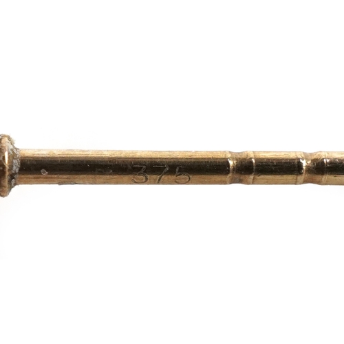 3205 - A pair of 9ct gold cultured pearl stud earrings, 6.5mm in diameter, total 1.2g.