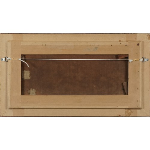 2416 - M. Radcliffe - Lake before a mountainous landscape, 19th century British school oil on canvas, signe... 