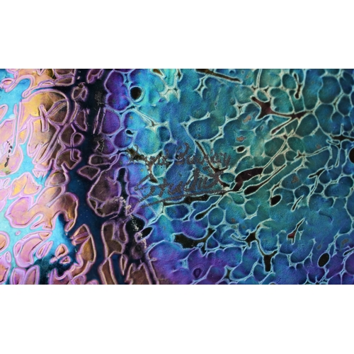 439 - A Royal Brierley iridescent art glass vase, 14cm high.