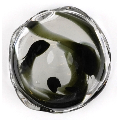 172 - A Whitefriars knobbly glass bowl, 18cm in diameter.