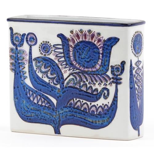 583 - Berte Jessen for Royal Copenhagen, a Danish porcelain slab vase decorated with stylized flowers, 15c... 