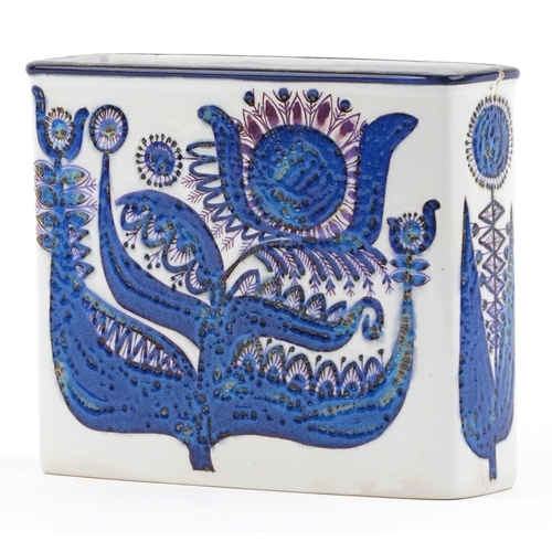 583 - Berte Jessen for Royal Copenhagen, a Danish porcelain slab vase decorated with stylized flowers, 15c... 