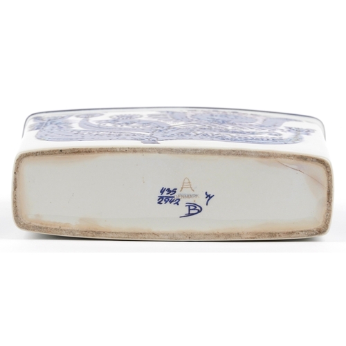 583 - Berte Jessen for Royal Copenhagen, a Danish porcelain slab vase decorated with stylized flowers, 15c... 