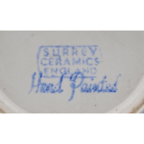 446 - 20th century studio pottery vases including Hornsea slipware, West German and Bretby, the largest 22... 