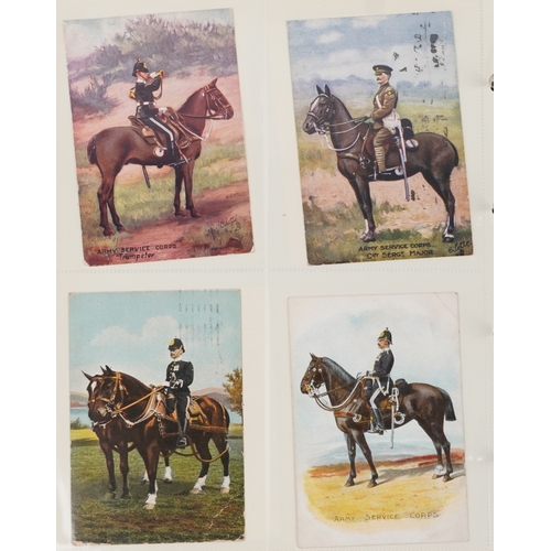 2780 - A collection of military interest postcards and silk greetings cards including To The Trenches by Mo... 