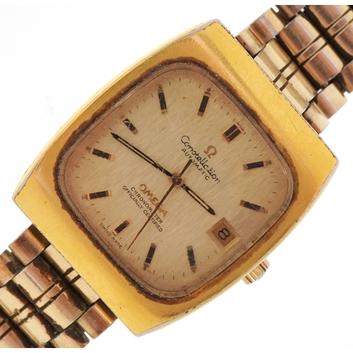 3185 - Omega, a vintage gentlemen's Omega Constellation automatic wristwatch having date aperture, the dial... 