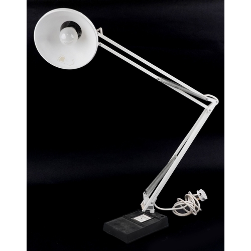 1788 - A vintage Swedish Ledu type 231 white enamel Anglepoise table lamp with weighted base, 100cm high ex... 