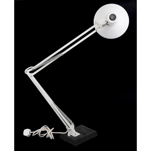 1788 - A vintage Swedish Ledu type 231 white enamel Anglepoise table lamp with weighted base, 100cm high ex... 