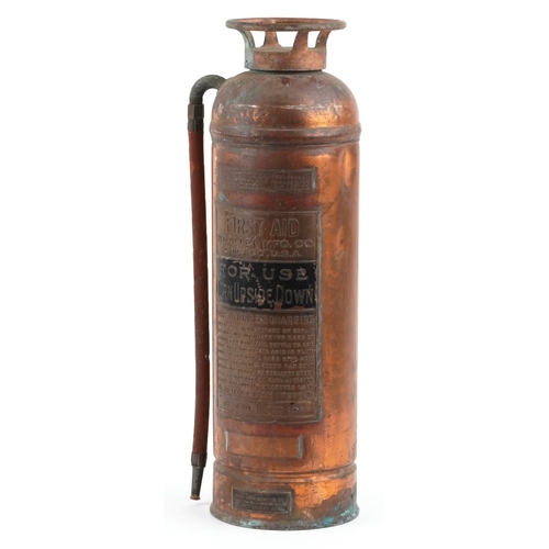 1520 - A vintage style copper fire extinguisher, 60cm high.