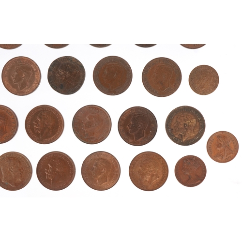 1107 - 18th century and later British copper coins and tokens including a 1794 Chichester halfpenny in extr... 