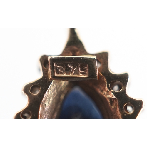 3194 - A 9ct gold sapphire and diamond necklace, 48cm in length, 3.7g.