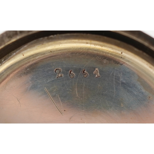 3398 - Four antique and later ladies and gentlemen's silver cased open face pocket watches, the largest 45m... 