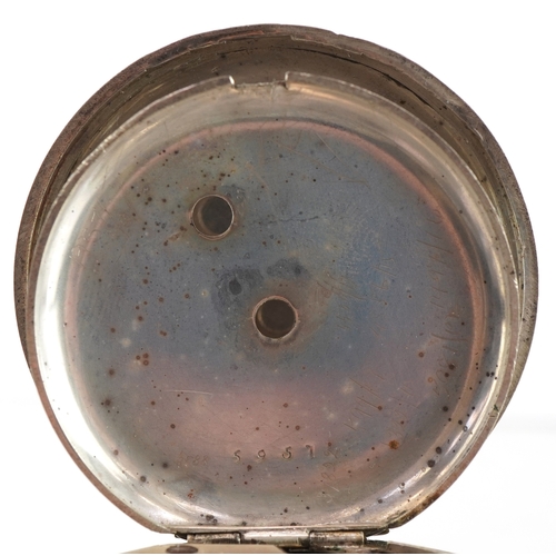 3398 - Four antique and later ladies and gentlemen's silver cased open face pocket watches, the largest 45m... 