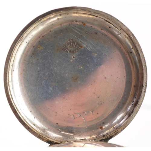 3398 - Four antique and later ladies and gentlemen's silver cased open face pocket watches, the largest 45m... 