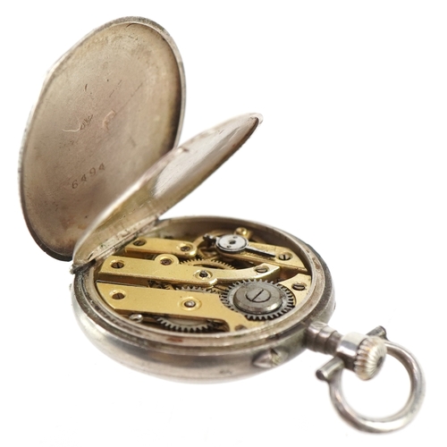 3398 - Four antique and later ladies and gentlemen's silver cased open face pocket watches, the largest 45m... 