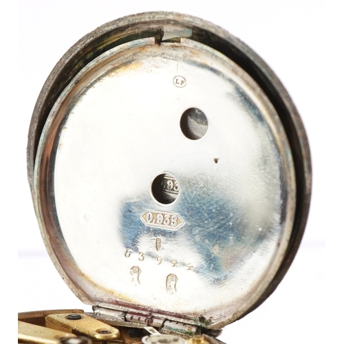 3380 - Two ladies silver open face pocket watches with enamelled dials and an Elgin gold plated manual wind... 