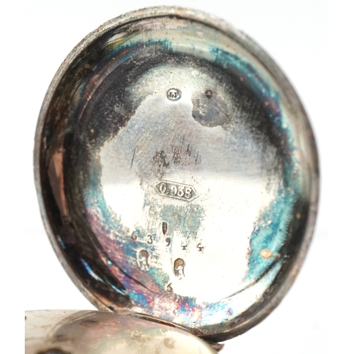 3380 - Two ladies silver open face pocket watches with enamelled dials and an Elgin gold plated manual wind... 