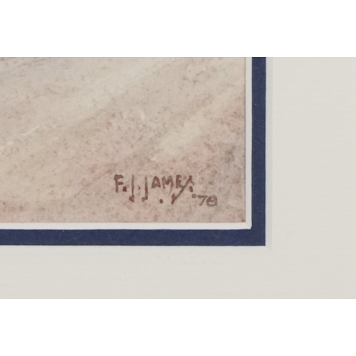 2282 - Frank J. James - Anglers at Seaford, 20th century British school watercolour on paper, signed, frame... 