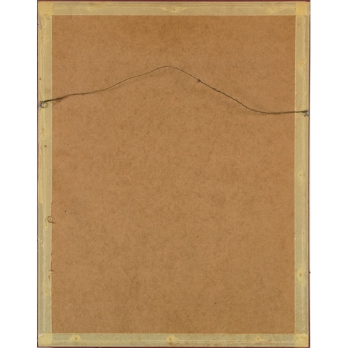 2288 - Young man seated on a rug, 20th century continental school watercolour on paper, unsigned, framed an... 