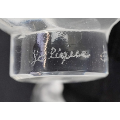 8 - Lalique, two frosted glass studies of swans, etched Lalique France to the bases, the largest 7.5cm h... 