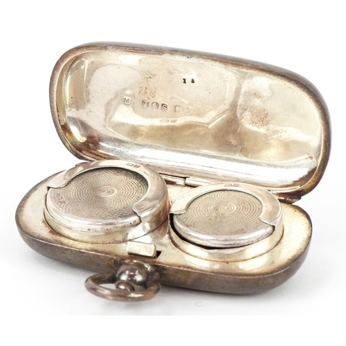 3685 - E J Trevitt & Sons, an Edwardian silver double sovereign fob case with an unengraved cartouche and l... 