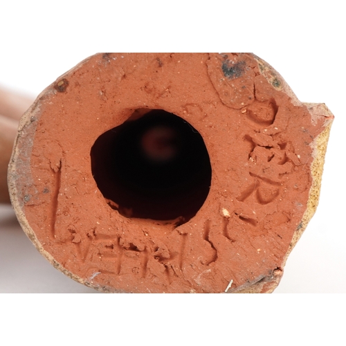 1832 - Two Middle Eastern pottery figures inscribed Jerusalem to the bases together with a stirrup spout ve... 