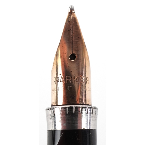 71 - A Parker 75 sterling silver fountain pen and ballpoint pen set with box and certificate, the fountai... 